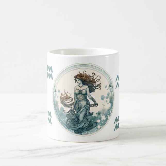 Striktes Aquarius-Symbol Kaffeetasse (Mittel)