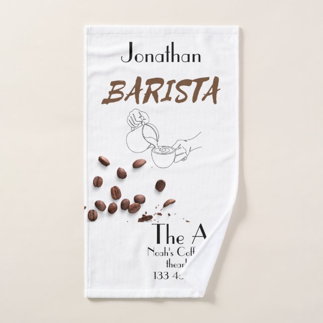 Striktes Barista Handtuch. bearbeitbar Handtuch (Handtuch)