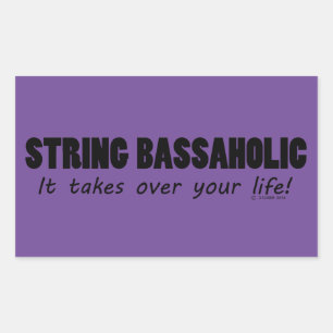 String Bassaholic Life Rechteckkantsticker Rechteckiger Aufkleber