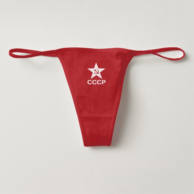 String Lanière du Spandex des femmes de la faucille CCCP (Devant)