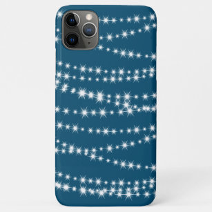 String-Leuchten auf blauem iPhone Case