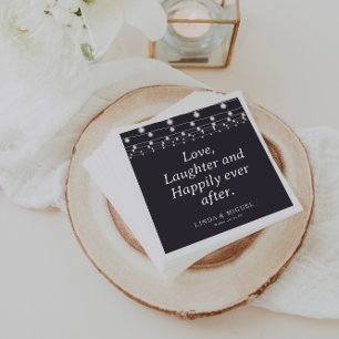 String Light Liebe Lachen und glücklich immer nach Serviette