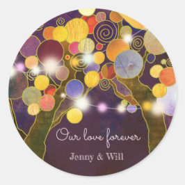 String Light Liebe Trees Gastgeschenk Hochzeit Runder Aufkleber