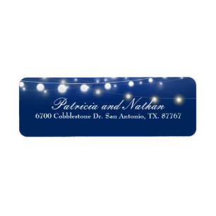 String Light Navy Blue Rücksendeadressen-Aufkleber