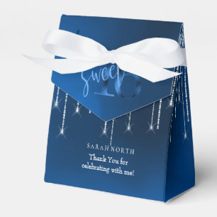 String Lights & Balloons Sweet 16 Dk Blue ID473 Geschenkschachtel