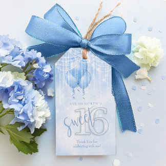 String Lights & Balloons Sweet 16 Lt. Blue ID473 Geschenkanhänger