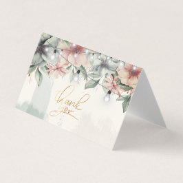 String Lights, Brush Stroke, floral Dankeschön Kar Visitenkarten