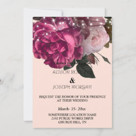 String Lights Burgundy Blume Einladung Hochzeit