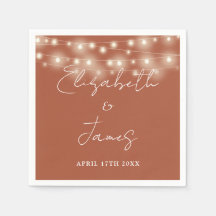 String Lights Elegante Script Terracotta Wedding