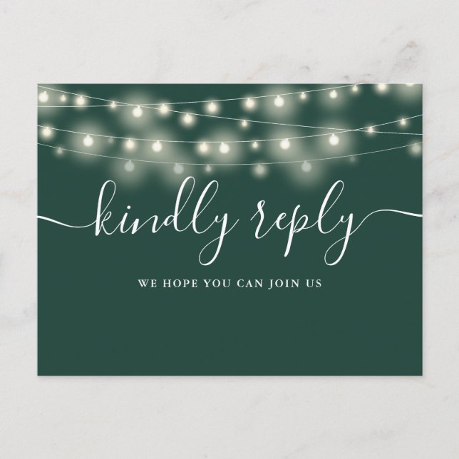 String Lights Emerald Green Song Request UAWG Einladungspostkarte (Vorderseite)