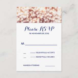 String lights glitz Hochzeit RSVP Karten