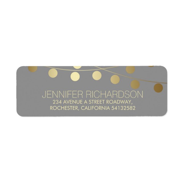String Lights Gold Foil Wedding Return (Vorne)