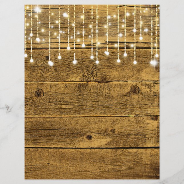 String Lights & Golden Wood Fall Scrapbook Paper (Vorderseite)