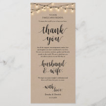 String Lights Kraft, Place Setting Dankeschön Card