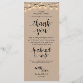 String Lights Kraft, Place Setting Dankeschön Card Programm