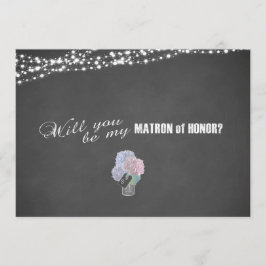 String Lights Mason Jar Chalkboard Matron of Ehre Einladung