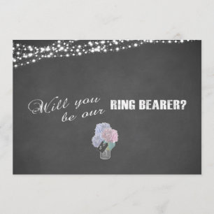 String Lights Mason Jar Chalkboard RING BEARER Einladung
