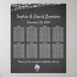 String Lights Mason Jar Chalkboard Sitzplan Poster