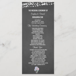 String Lights Mason Jar Chalkboard Wedding Program Programm