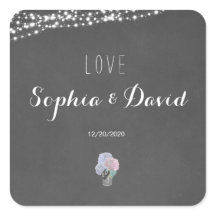 String Lights Mason Jar Chalkboard Wedding