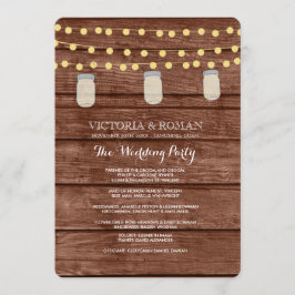 String Lights Mason Jar Wood Wedding Programs Programm