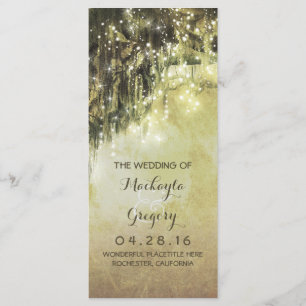 String Lights Moss Branches Wedding Programs Programm