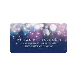 String Lights Navy Hochzeit Adressaufkleber