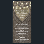 String Lights   Oak Tree Bark Wedding Menu Cards Menükarte<br><div class="desc">String Lights   Oak Tree Barke Wedding Menu Cards - Features ein geschnitztes Herz,  Lichter mit String und winzige Tinkle Lichter verstreut oben. Im Hintergrund befindet sich ein Baumrinde-Hintergrund. Siehe die vollständige Sammlung unten.</div>