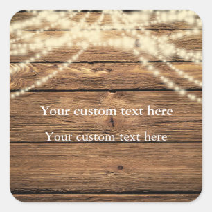 String Lights on Wood Rustic Elegant Sticker Gefal