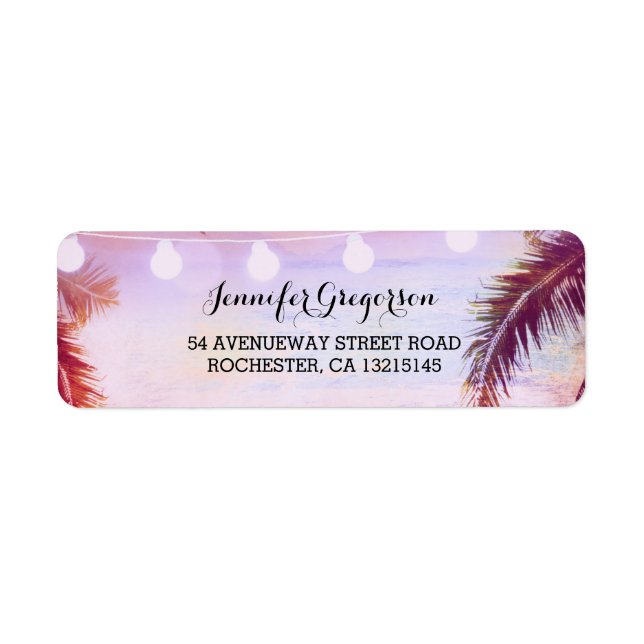 String Lights Palms Beach Sunset Return Wedding (Vorne)
