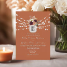 String Lights Rustic Burnt Orange Wedding
