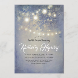 String Lights Rustic Dusty Blue Brautparty Einladung