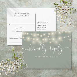 String Lights Sage Green Song Request UAWG Einladungspostkarte