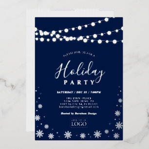String Lights & Snow   Party für Firmenlogos Folieneinladung