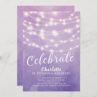 String Lights Sweet 16. Geburtstag Einladung