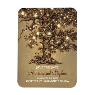 String Lights Tree Save the Date rustikal Magnet