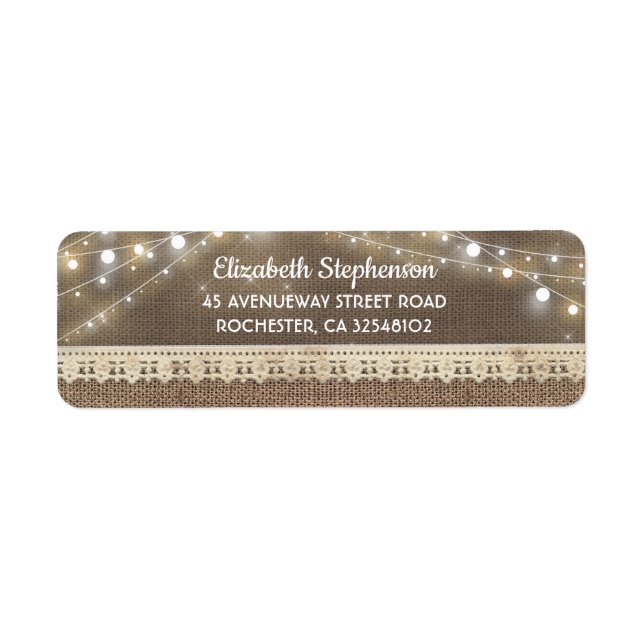 String Lights und Burlap Rustic Wedding (Vorne)