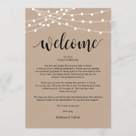 String Lights, Wedding Welcome and Itinerary Card Programm