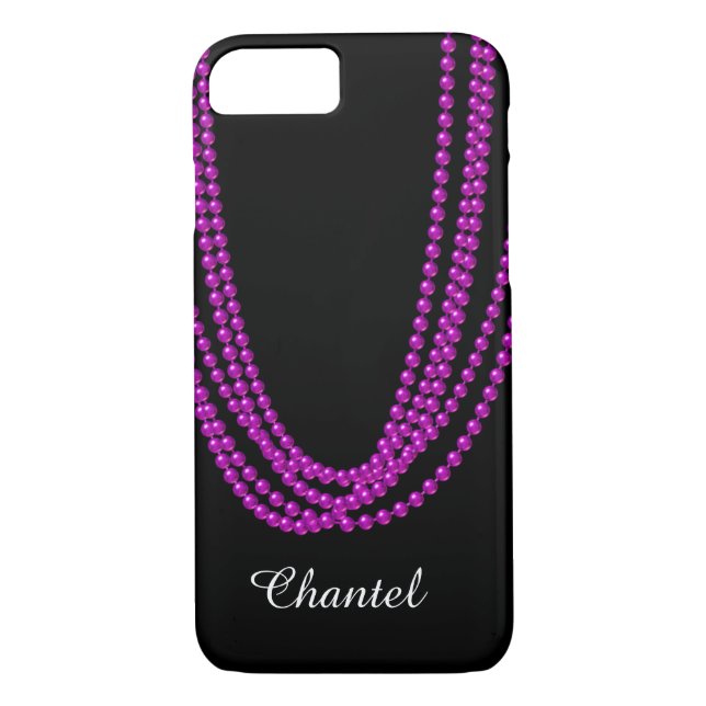 String of Pearls iPhone 7 Case in lila (Rückseite)