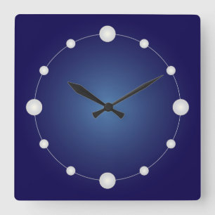 string of pearls quadratische wanduhr
