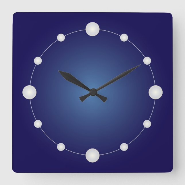 string of pearls quadratische wanduhr (Vorderseite)