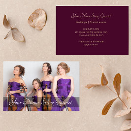 String Quartet Foto Template Musician Burgundy Visitenkarte