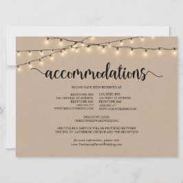 Strings Lights Kraft, Unterkunftskarte Einladung