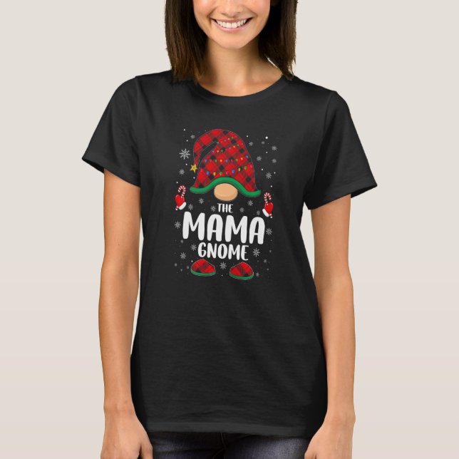Strings of Lights Wraped Mama Gnomes T-Shirt (Vorderseite)