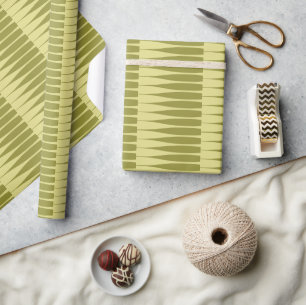 Strip Avocado Green Stripe Wrapping Paper Geschenkpapier