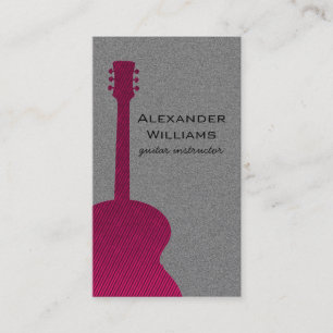 Strip Guitar Music Business Card, Pink Visitenkarte
