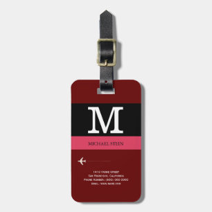 Strip-Monogramm Gepäckanhänger
