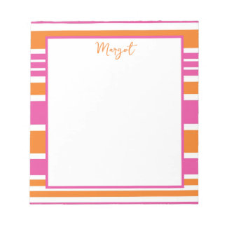 Strip Pink und Orange Notepad Notizblock