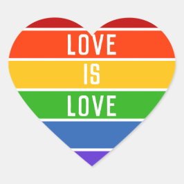 Strip Rainbow Weiße Liebe ist Liebe Herz-Aufkleber