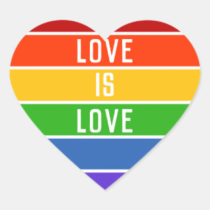 Strip Rainbow Weiße Liebe ist Liebe Herz-Aufkleber
